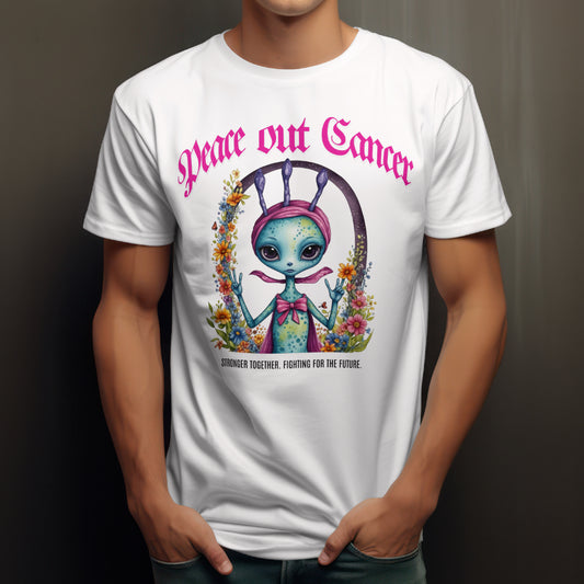 "Peace Out Cancer" Breast Cancer Awareness Tee